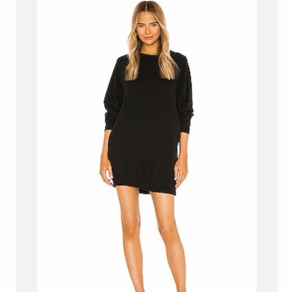 REVOLVE Electric & Rose Sunday Sweatshirt Dress Black Oversized Pullover Small